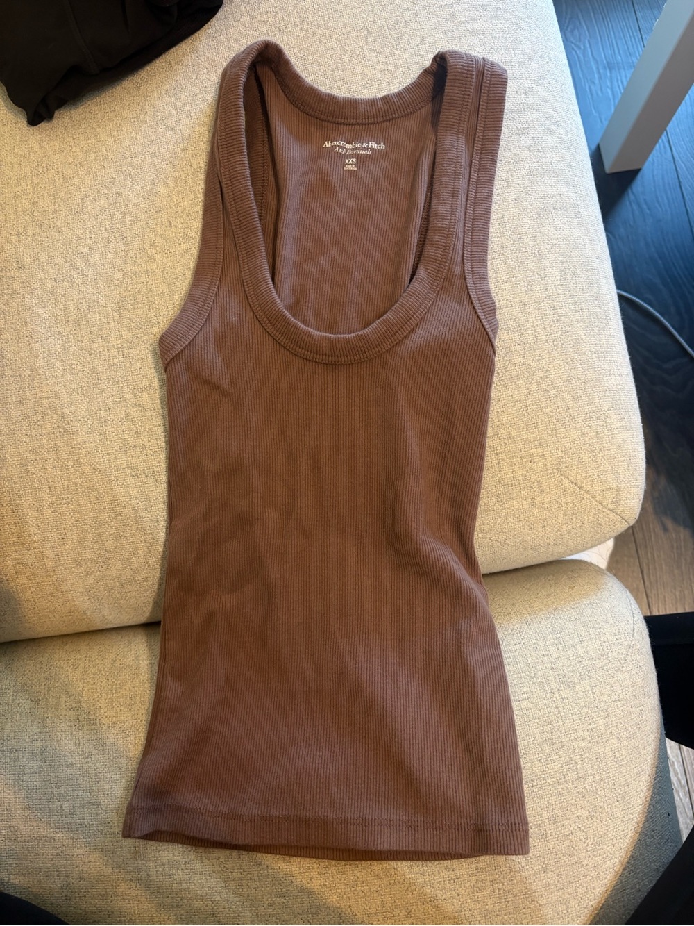 Abercrombie & Fitch Ribbed Scoop Tank Top - Brown